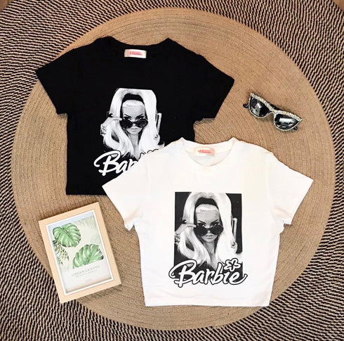 BARBIE Printed Crop T-shirts